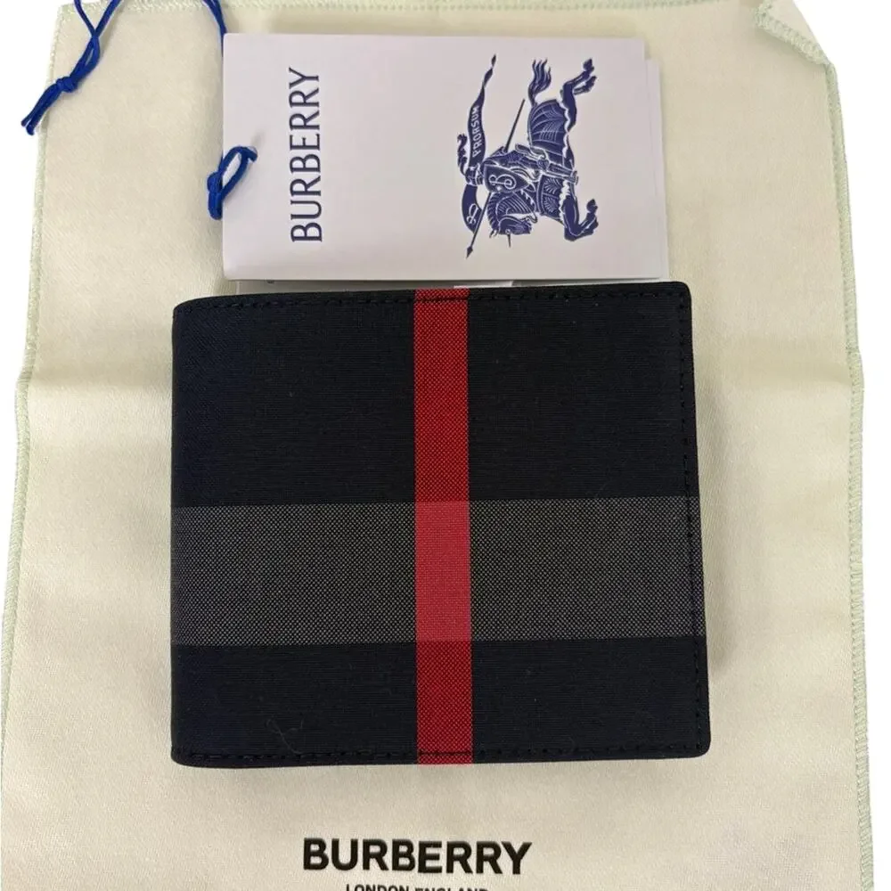 Burberry Navy check printers wallet NEW